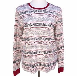 Burt’s Bee Fair Isle Christmas Themed Pajama Top